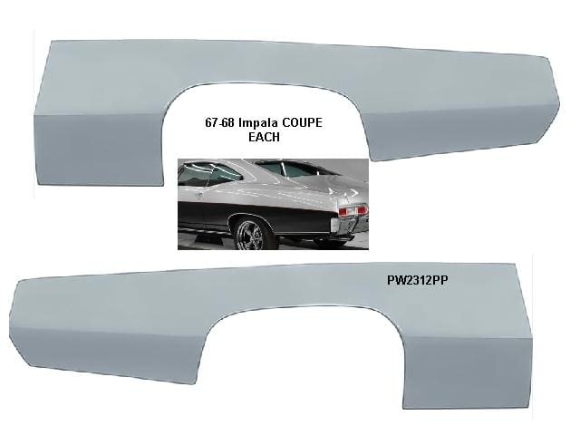 67-68 Chev Impala 1/4 panel SKIN (ea)